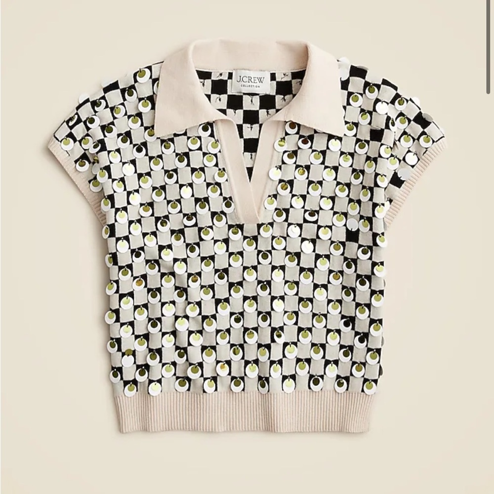NWT J. Crew collection embellished johnny collar sweater